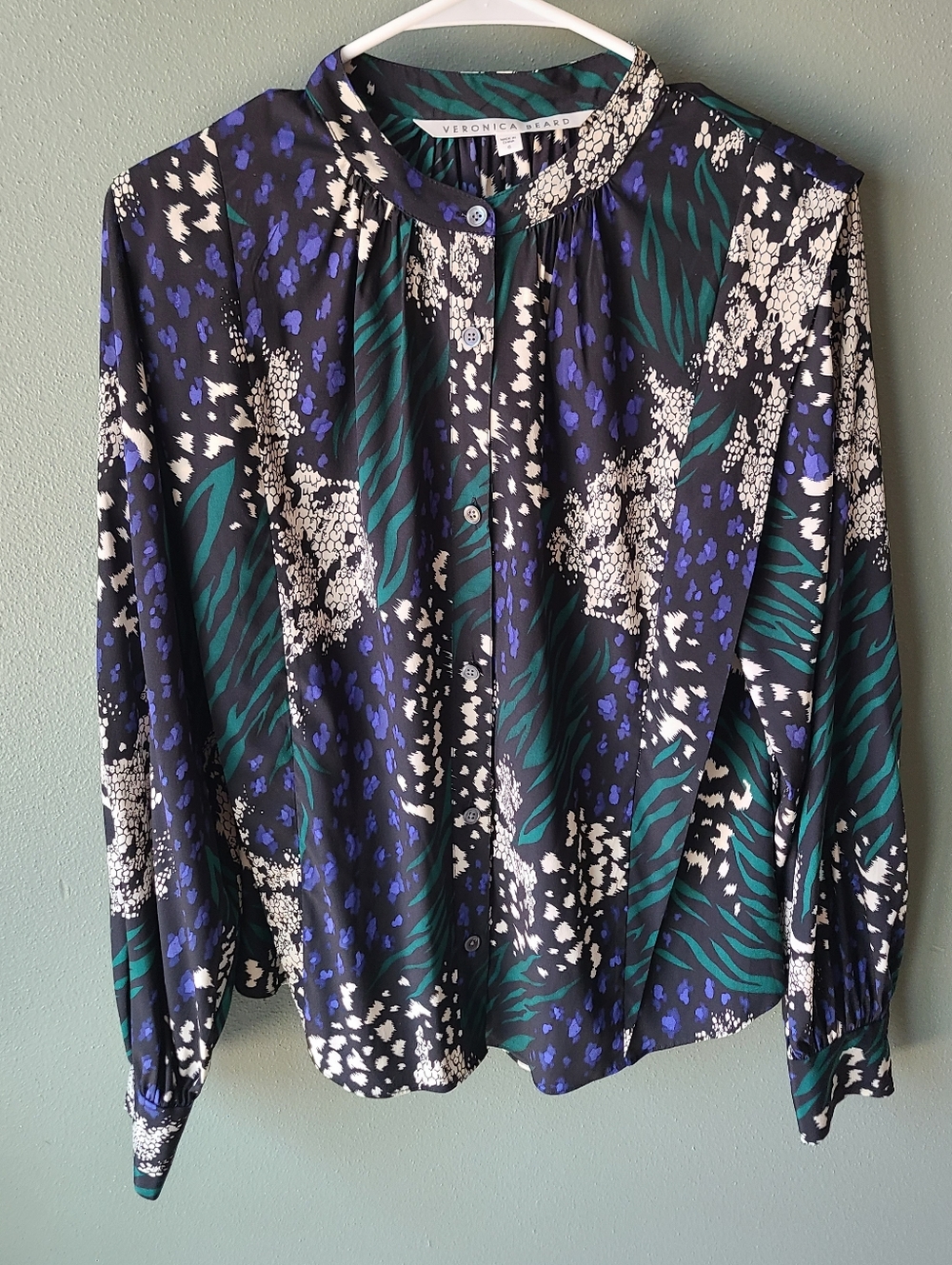 Veronice Beard Buckley Silk Button Down, Size 6